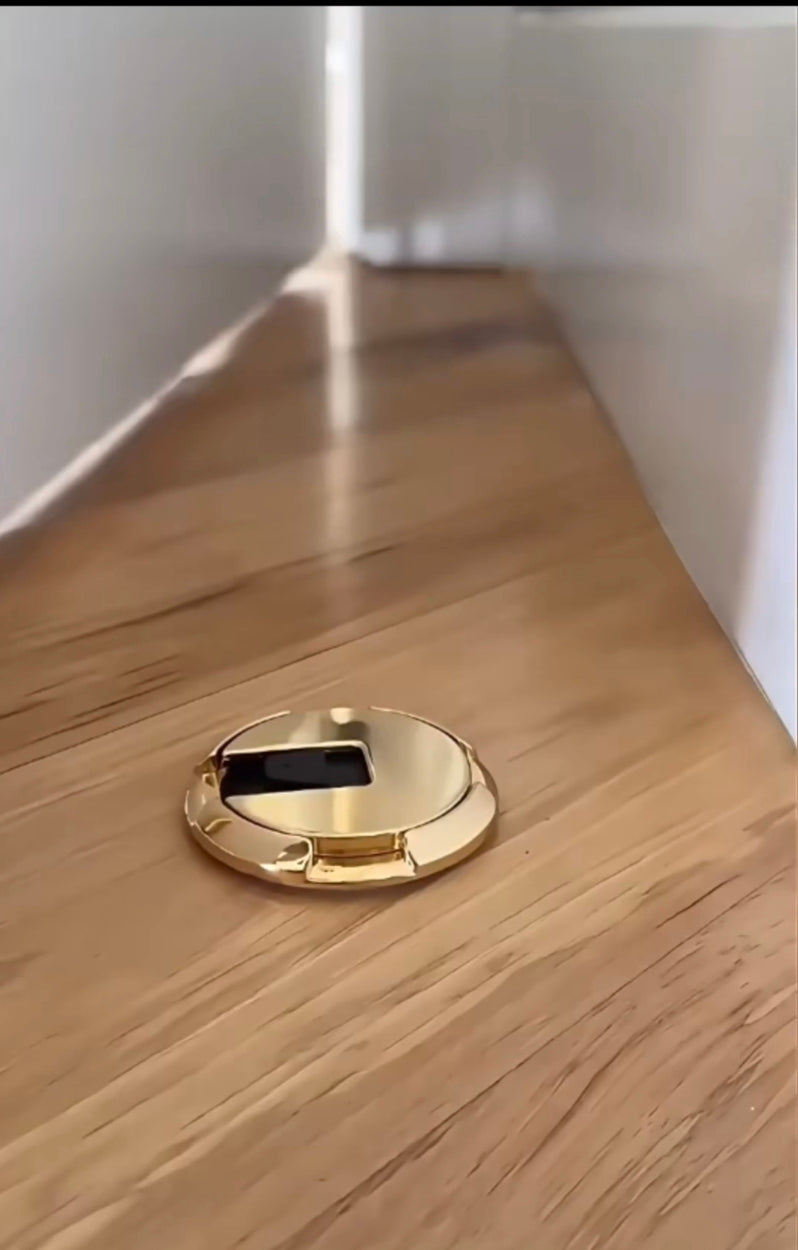 No-drill door stopper, new windproof silent floor suction, mechanical windproof minimalist glass door invisible floor suction, push-press door stop.