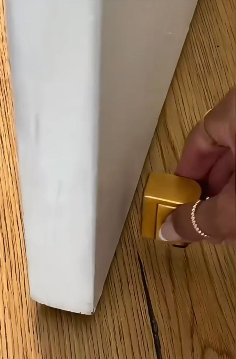 No-drill door stopper, new windproof silent floor suction, mechanical windproof minimalist glass door invisible floor suction, push-press door stop.