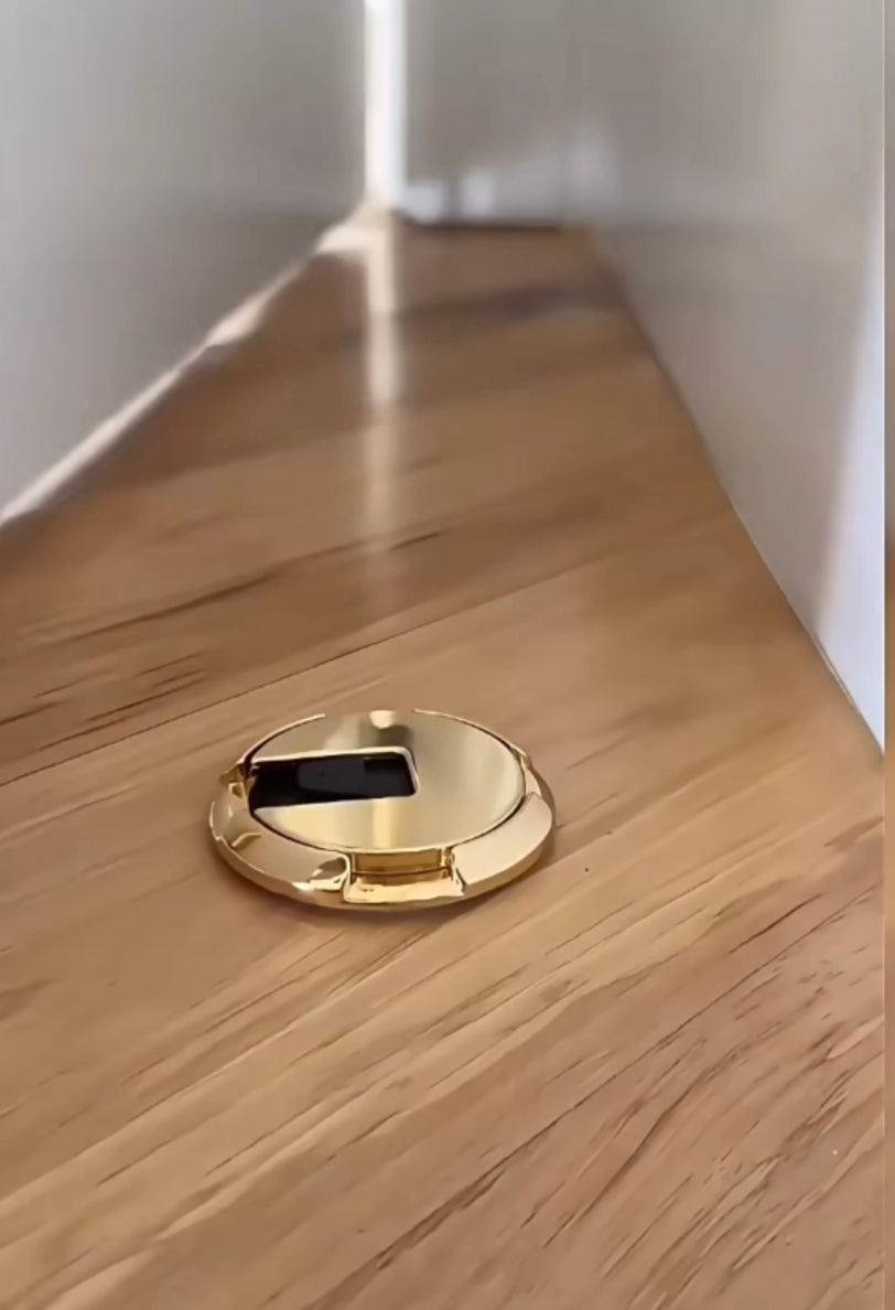 No-drill door stopper, new windproof silent floor suction, mechanical windproof minimalist glass door invisible floor suction, push-press door stop.