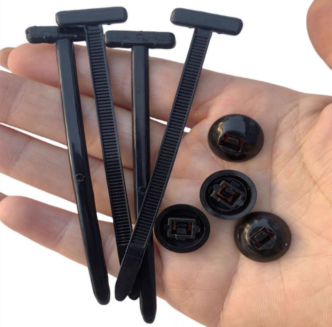 30 PC of Multi-functional cable tie buckle fixing base plate for fender, car interior lining, electric vehicle mudguard, interior panel, and cover plate use.